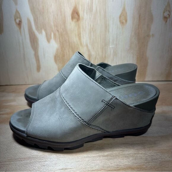 Sorel Nubuck Gray Wedge Sandals Women’s Size 9 - Picture 9 of 9